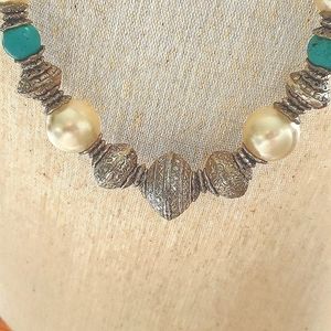 Turquoise and Pearl Necklace